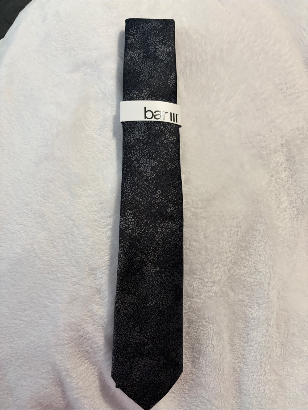 Bar III Black Tie with Subtle Bubble Dot Design